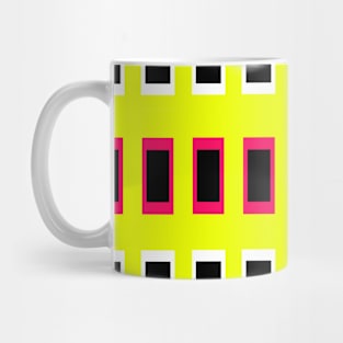 Colorful Pink Yellow Square Pop Art Mug